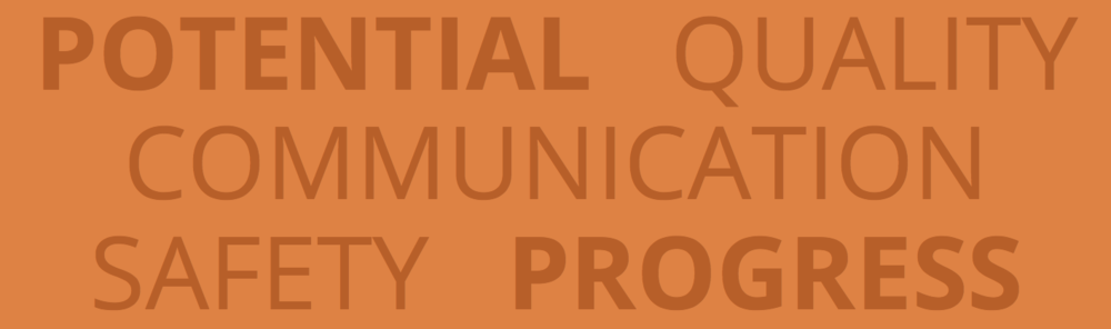 The 5 key words describing our strategy are: "Potential, Quality, Communication, Safety, and Progress."