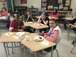 Eighth Graders Celebrate Early American Christmas before the Holiday Break